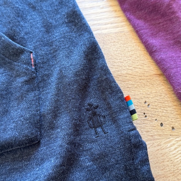 Smartwool Drape Neck Hoodie 250 XS EUC Charcoal Purple - Picture 6 of 10
